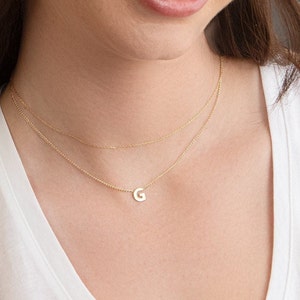 Letter Necklace Personalized Gift for Her Initials Necklace Custom Initials Letter Necklace Alphabet Necklace Mom Gifts Tiny Letter Necklace