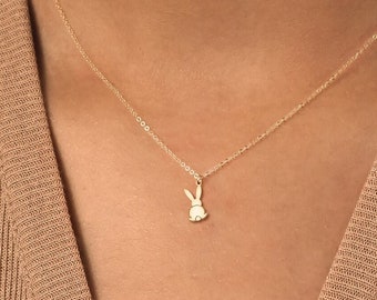 Cute Bunny Necklace, Whimsical Bunny Gift, Fun Jewelry Gift, Birthday Gift, Rabbit Necklace, Cute Jewelry, Animal Necklace, Easter Necklace