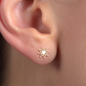 Star Charm Celestial Stud Earrings Dainty Space Jewelry Handmade Fashion Cute Sun Earrings Trendy Gift Idea Stud Earrings