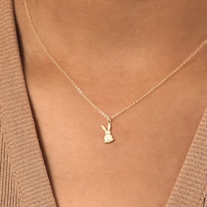 Bunny Necklace Gold Rabbit Charm Dainty Jewelry Birthday Gift For Her Easter Pendant Animal Necklace Bunny Charm Gift For Daughter