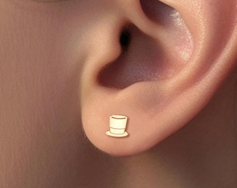 Top Hat Earrings in 14K Gold Filled, Sterling Silver, 14K