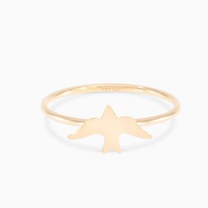 Dainty Dove Ring, Dove Ring, Custom Dove Ring in Sterling Silver, Gold + Rose Gold, Engraved Ring, Gift for Mom, Jewelry for Women