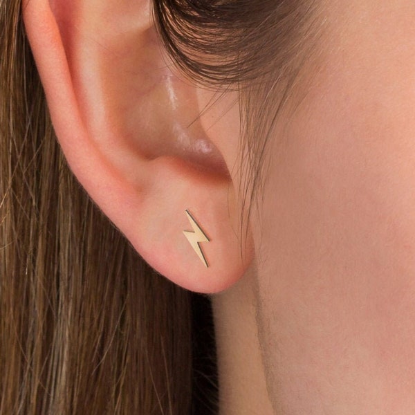 Lightning Bolt Earrings • Lightning Earrings • Lightning Jewelry • Gold, Rose Gold, Silver Earrings • Stud Earrings • Gifts • Cute Earrings