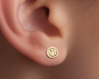 Pendientes de dragón Pendientes de dragón dorados Regalo para ella Joyas góticas místicas Joyas de fantasía Regalo de Navidad Pendientes de dragón dorados