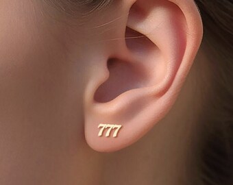 Angel Number Stud Earrings Celestial Angel Earrings Spiritual Gift Custom Number Studs Angel Number Jewelry Custom Angel Numbers Earrings