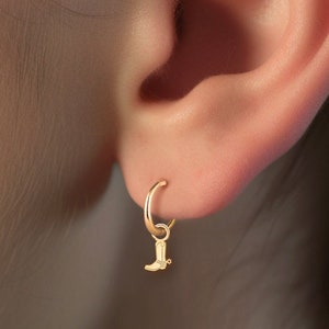 Cowboy Boot Earrings Western Jewelry Gift for Her Country Earrings Charm Cowgirl Boot Cowboy Hoop Western Jewelry Cowboy Earrings Gift