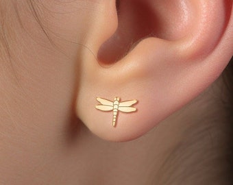 Dragonfly Earrings Gold Dragonfly Stud Earrings Gift for Her Insect Jewelry Animal Earrings Dragonfly Charm Earrings For Mom Birthday Gift
