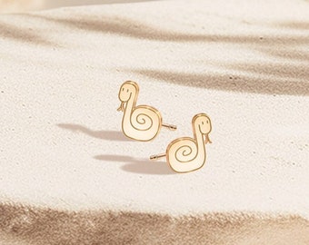 Snake Stud Earrings Gold Serpent Jewelry Gift for Her Snake Earrings Charm for Mom Statement Gift for Girlfriend Snake Studs Christmas Gift