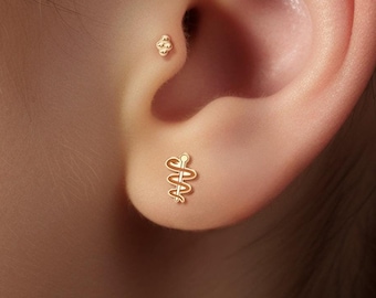 AOBOCO Orecchini A Pendente Per Infermiera In Argento 925 – Simbolo Medico Del Caduceo Con Zirconia, Regalo Laurea Per Studentessa Medicina - 5