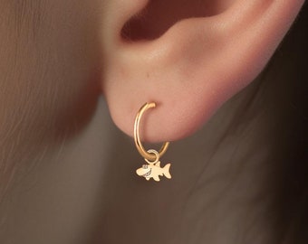 Hai Ohrringe Gold Hai Schmuck Ozean Liebhaber Geschenk Tier Ohrringe Weißer Hai Ozean Schmuck Geschenk für sie Hai Schmuck Geburtstagsgeschenk