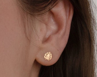 Monstera Earring, Gold Leaf Earring, Rose Gold Leaf Earring, Silver Leaf Earring, Bridesmaid Gift, Cute Plant Earring, Graduation Gift