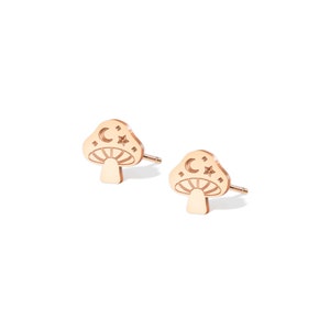 Mushroom Earring, Dainty Earring, Mix and Match Gold Earring, Handmade Jewelry, Spooky Earrings, Halloween Gift.