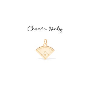 Baseball Field Pendant Charm: Sterling Silver, Gold Filled, 14K Solid Gold Sports Pendant Gift