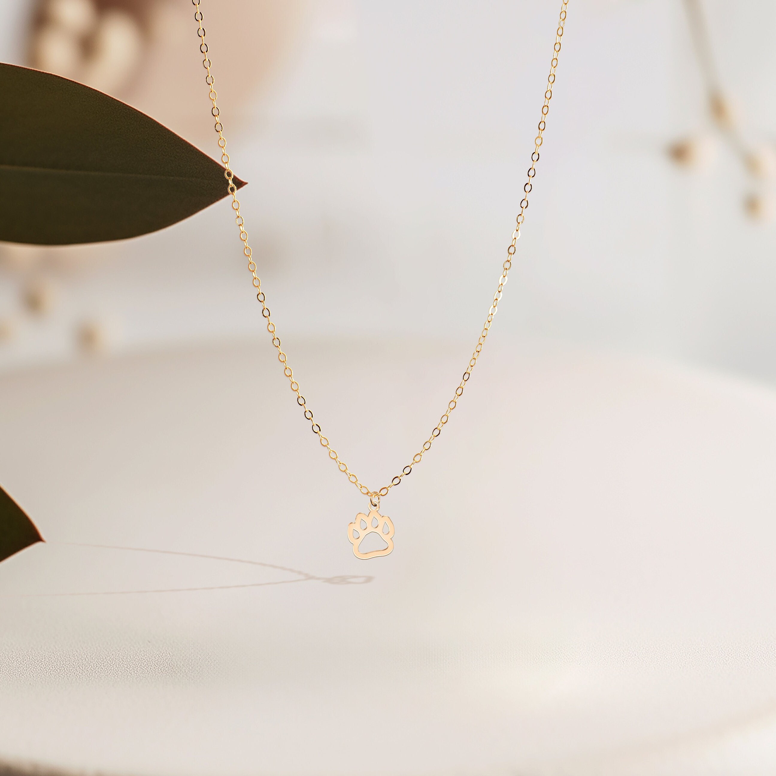 Kat Poot Afdrukken Hanger Ketting Roségoud Vergulde 925 Sterling Zilver Kat Poot Afdrukken Hanger Ketting Roségoud Vergulde 925 Sterling Zilver