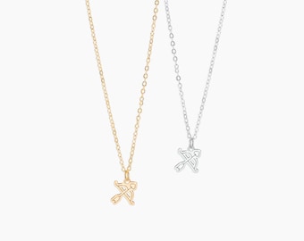 Bow and Arrow Necklace Gold Heart Pendant Simple Necklace Valentine's Day Gift Dainty Necklace Gift for Her Girlfriend Gift Cupids Arrow