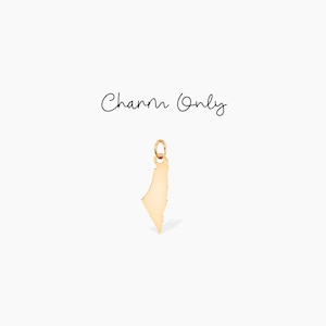 May include: Gold charm shaped like the outline of Israel. Charm Only.