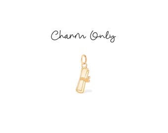 Graduation Diploma Charm: Sterling Silver, Gold Filled, 14K Solid Gold Handmade Academic Charm Jewelry