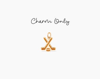 Hockey Stick Charm Hockey Puck Charm Add On Charm for Sports Fans Dainty Charm Hockey Player Gifts Hockey Team Gifts for Girls