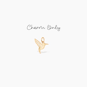 Hummingbird Charm Gold Bird Charm Add On Charm for Her Bird Lover Engraved Charm Bird Jewelry Bird Charm Gold Hummingbird
