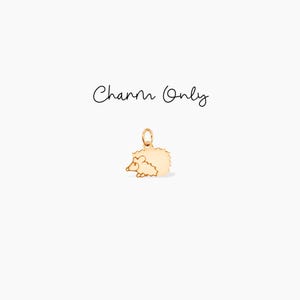 Hedgehog Charm Gold Hedgehog Pendant Animal Charm Add On Charm for Her Engraved Charm Hedgehog Gift Animal Jewelry Birthday Gift Pendant