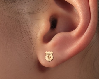 Oorbellen met Duitse Herder-hondje: Massief 10K, 14K goud, sieraden voor dierenliefhebbers, cadeau voor hondenmoeder