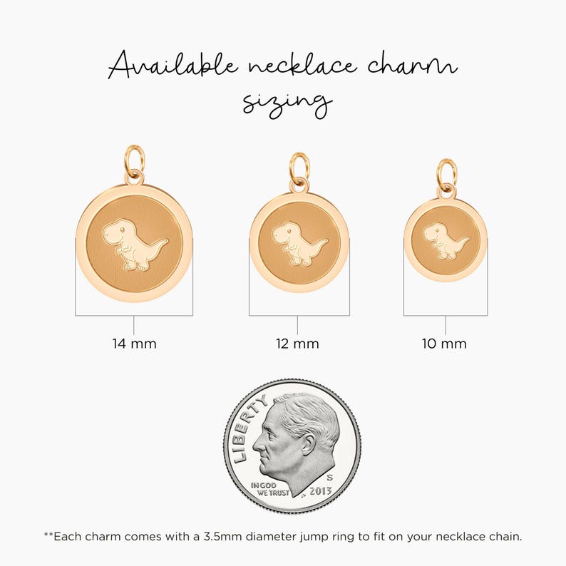 This charming dinosaur pendant necklace features a playful T-Rex design, perfect for kids or dinosaur enthusiasts. Crafted in gold, it's a delightful addition to any jewelry collection. Ideal for birthdays or special occasions.