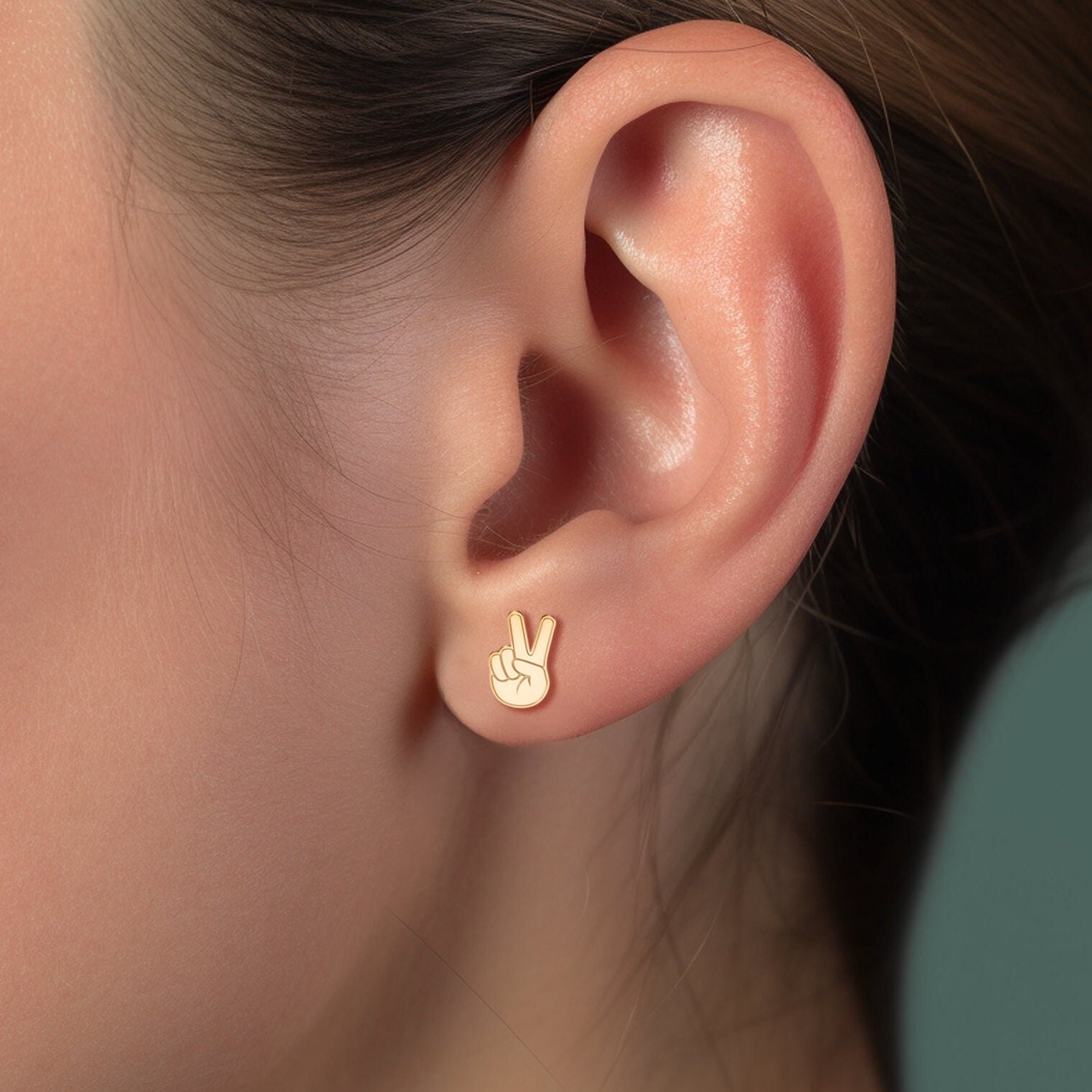 Gold Peace Earrings - Etsy