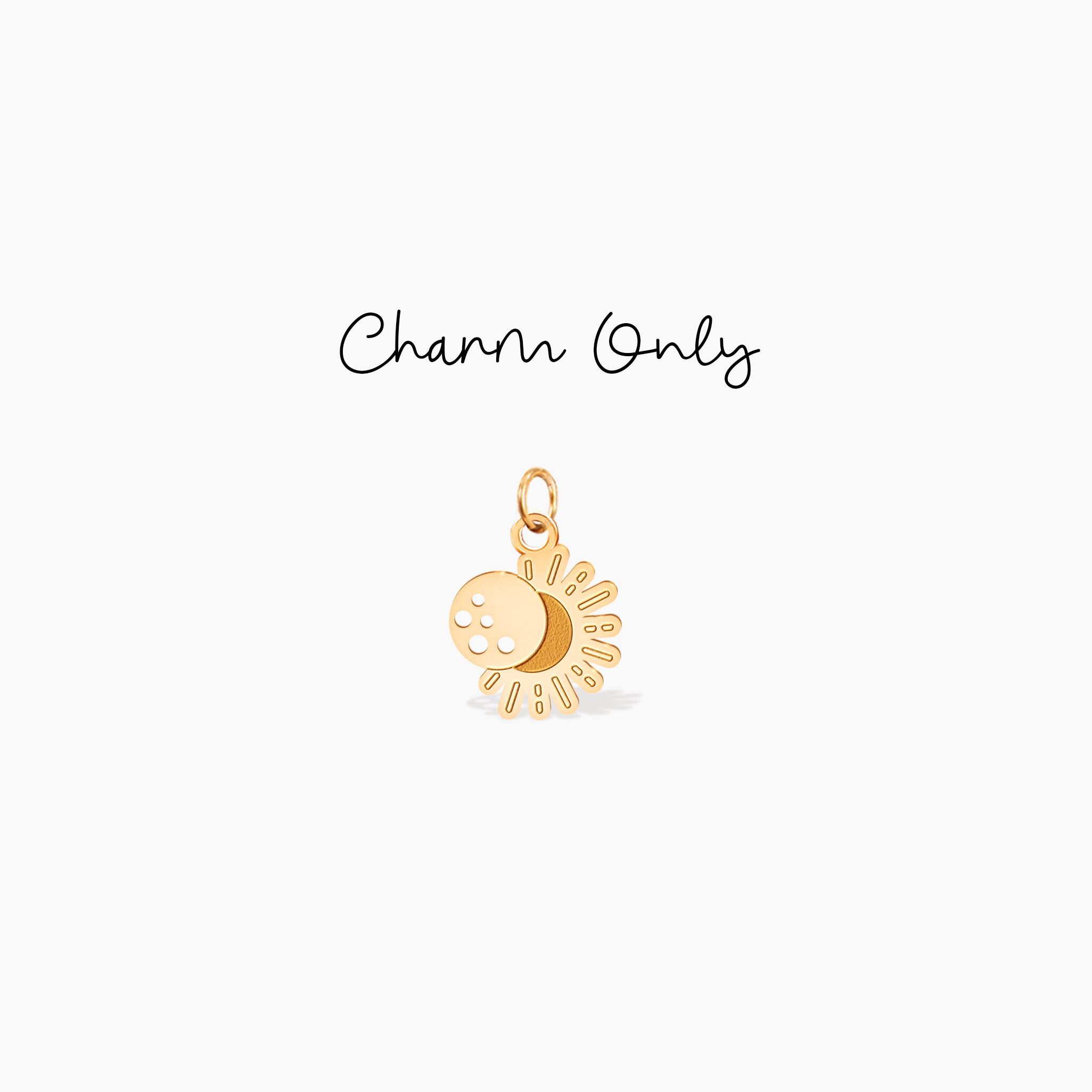 Eclipse Charm Add On Charm Gold Charm Celestial Jewelry Sun Moon Pendant Birthday Gift For Her Solar Eclipse Moon Eclipse Charm
