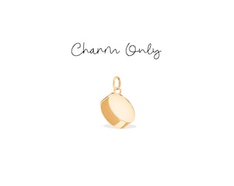 Hockey Stick Sports Charm: Sterling Silver, Gold Filled, 14K Solid Gold Handmade Sports Charm Jewelry Gift