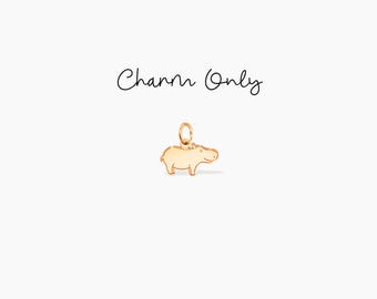 Colgante de hipopótamo dorado con dije de hipopótamo, complemento para sus regalos de cumpleaños, dije de animal, colgante de animal, joyería de hipopótamo, regalo de hipopótamo