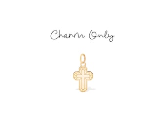 Heilige kruisbedelketting: sterlingzilver, gold filled, 14K massief goud minimalistische religieuze bedel sieraden cadeau