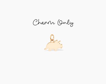 Triceratops Dinosaur Charm Mini Dinosaur Pendant Add On Charm Dino Charm Dainty Dinosaur Quirky Jewelry Little Dinosaur