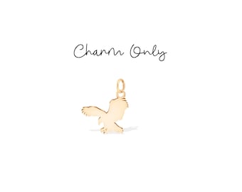 Soaring Eagle Pendant Charm: Sterling Silver, Gold Filled, 14K Solid Gold Patriotic Animal Jewelry Gift