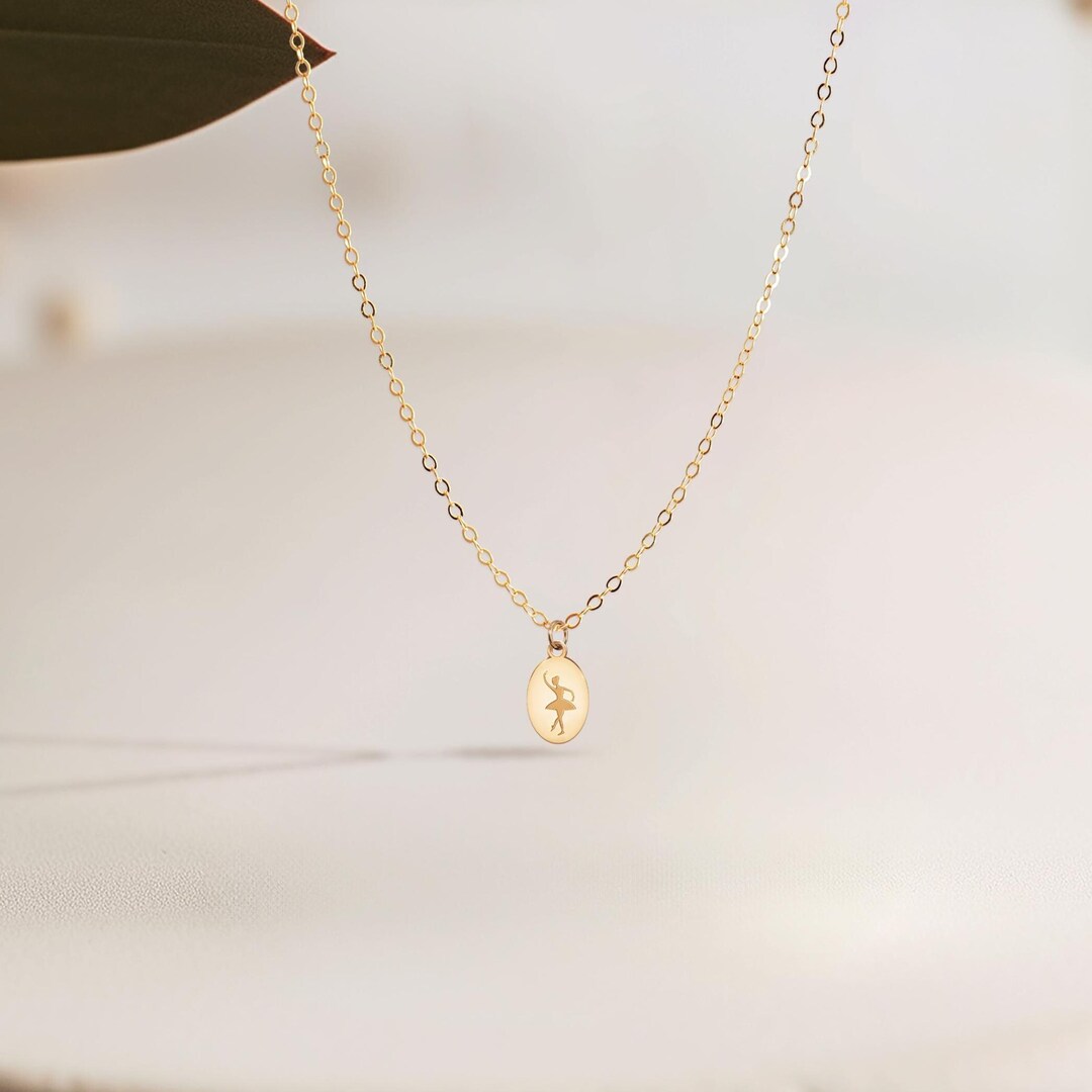 Dancing Ballerina Charm Necklace: Sterling Silver, Gold Filled, Rose ...