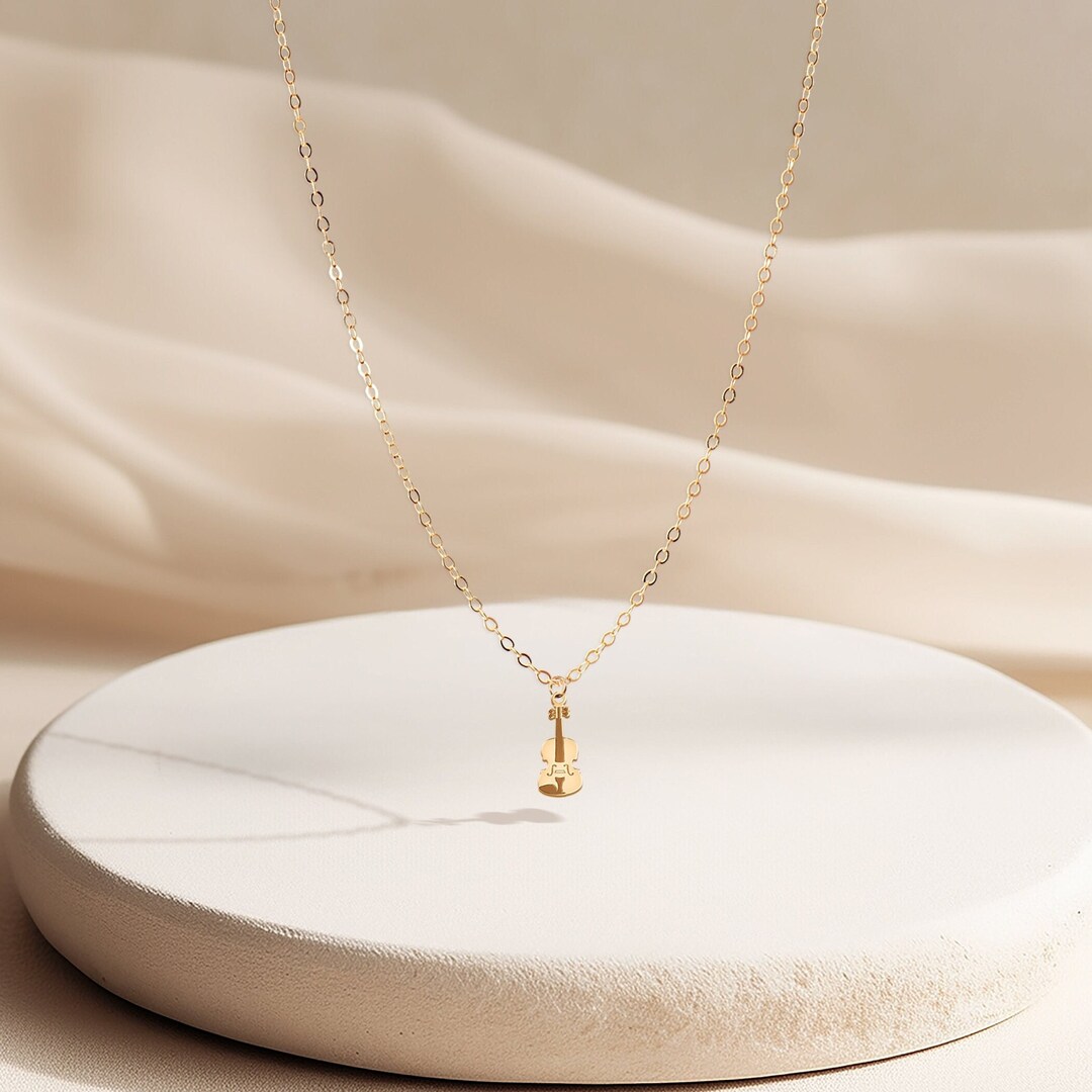 Collana chiave di violino in rame martellato pietra agata - Gioiel