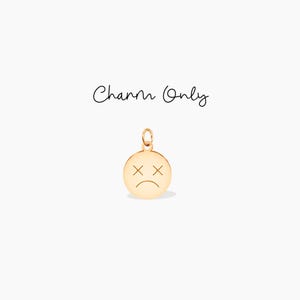 Dead Emoji Charm Smiley Face Pendant Trendy Jewelry Birthday Add On Charm Halloween Gift Mood Charm Emoji Charm