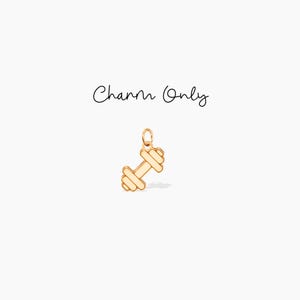 Dumbbell Charm Fitness Jewelry Dumbbell Pendant Gym Charm Workout Gold Charm Add On Charm Dumbbell Charm Sports Jewelry