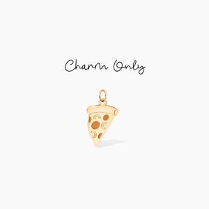 Pizza Charm Dainty Charm Slice of Pepperoni Pizza Pendant Pizza Lover Initial Charm Food Add On Charm