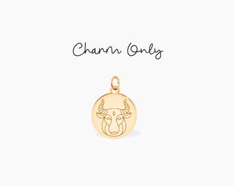 Zawieszka zodiakalna Taurus Zawieszka astrologiczna Zawieszka dodatkowa Znak zodiaku Taurus Disc Niebiański Zawieszka Byka Prezent urodzinowy Spersonalizowana astrologia