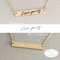 Gold Bar Necklace, Handwritten Bar Necklace - YOUR HANDWRITING - or Image, Sterling Silver, Gold or Rose Gold, Jewelry For Her