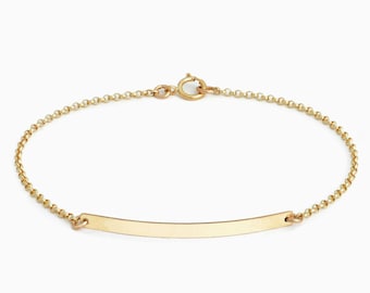 Skinny Long Gold Bar Bracelet, Name Engraved Bracelet, GOLD, ROSEGOLD, SILVER, Bridesmaid Jewelry, Nameplate Bracelet, Valentines Day