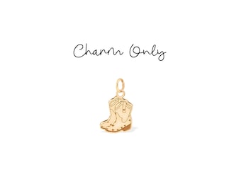 Heart Western Boot Charm: Sterling Silver, Gold Filled, Rose Gold Handmade Western Charm Jewelry Gift