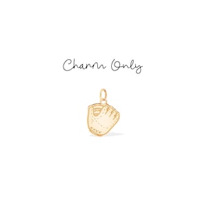 Baseball Mitt Pendant Charm: Sterling Silver, Gold Filled, 14K Solid Gold Sports Charm Jewelry Gift