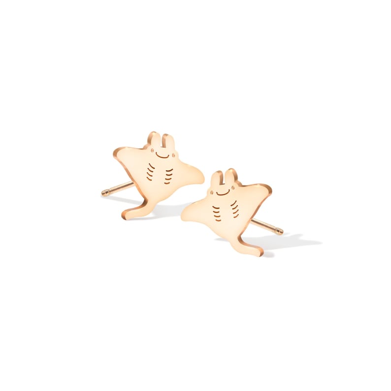 Manta Ray Earrings, Animal earrings, Whimsical earrings, Cute Manta ray Earrings , Beach Stud Earrings, Sea Creature Earrings, Gifts for Her image 7
