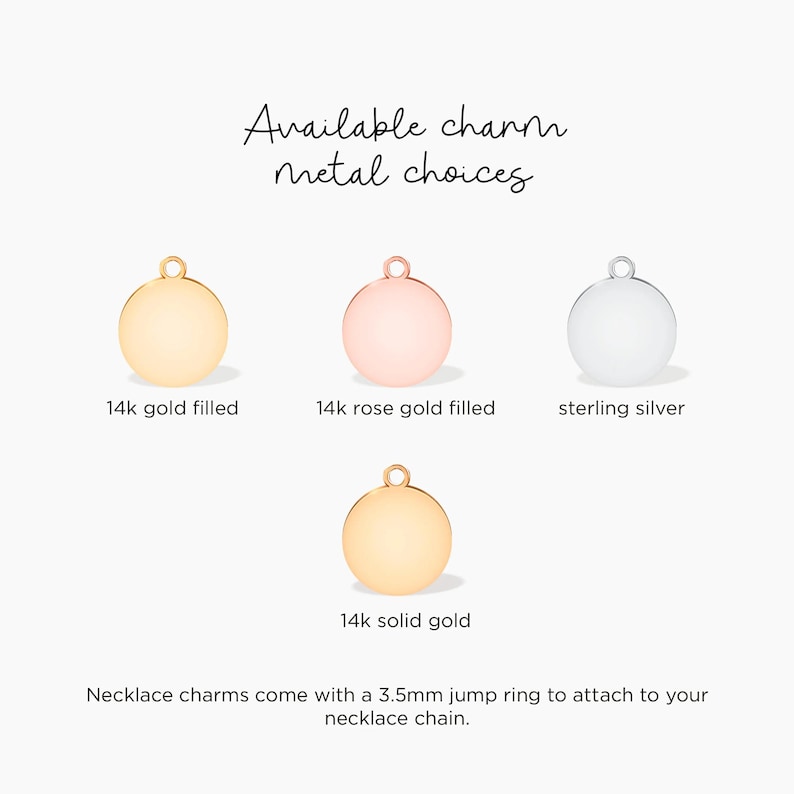 Round disc charm pendant options in gold filled, rose gold filled, sterling silver, or 14k gold, smooth finish with jump ring, necklace-ready charm for bird lovers and memorial cardinal theme buyers