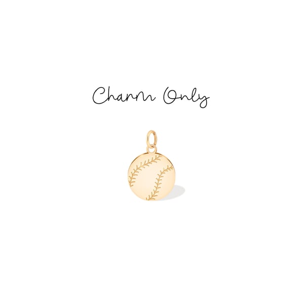 Baseball Anhänger Halskette: Sterling Silber, Gold Fill, 14K Solid Gold Sport Anhänger Schmuck Geschenk