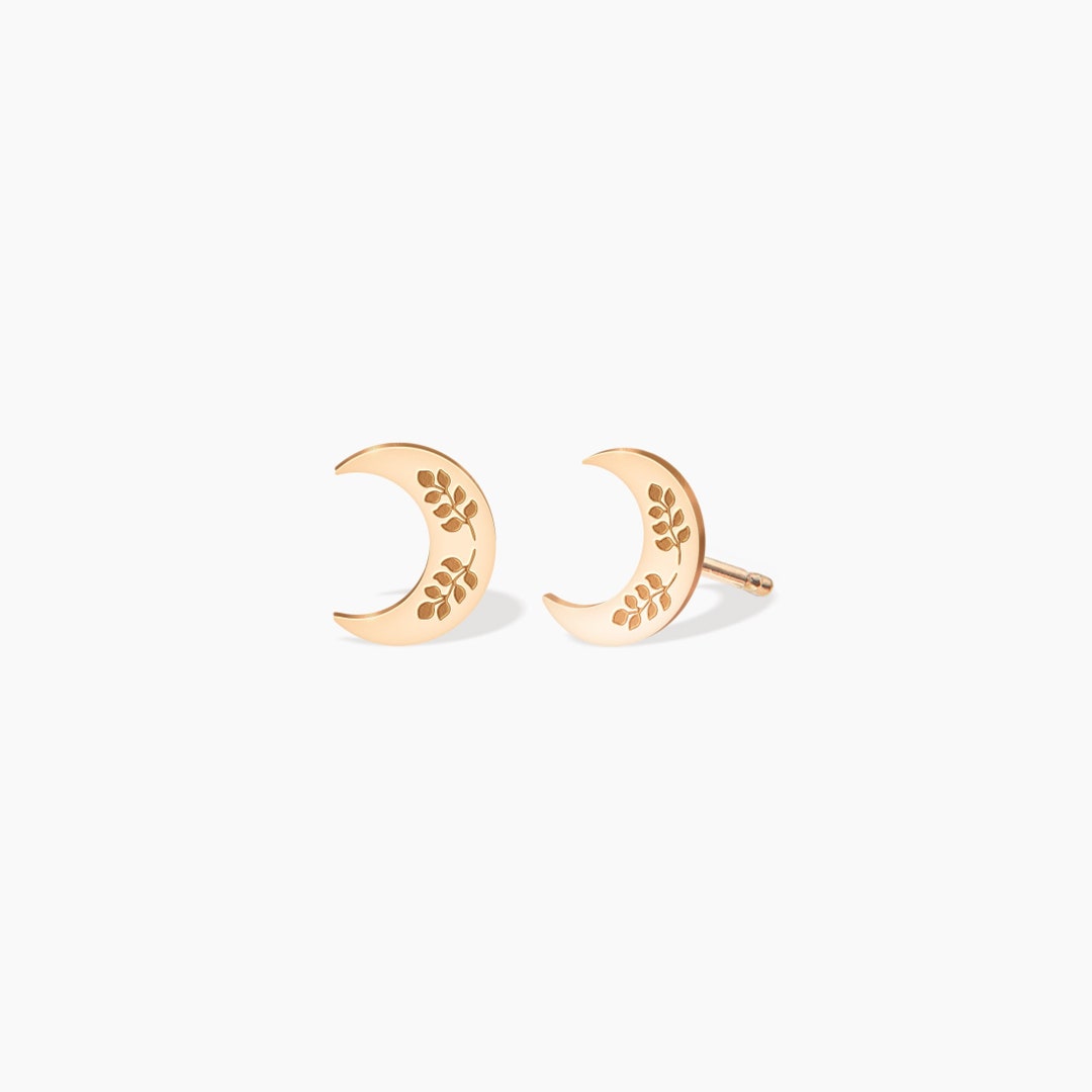 Crescent Moon Earrings Celestial Gold Moon Earrings Jewelry
