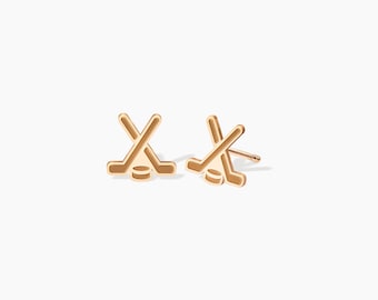 Hockey Stick Earrings Sports Jewelry Gift for Her Hockey Puck Charm Earrings Team Accessories Hockey Jewelry for Players Fans