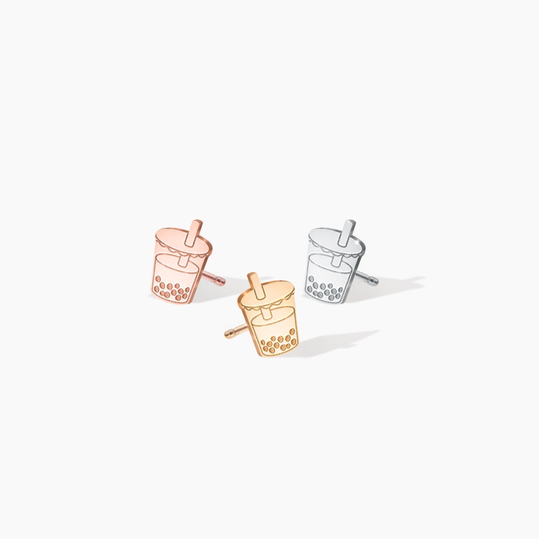 Stud Tea Bubble Tea Stud Earrings Cute Boba Earrings Kawaii Milk Tea Earrings ...