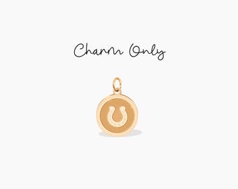 Horseshoe Disc Charm Lucky Coin Pendant for Her Rustic Metal Token for Horse Lover Boho Horseshoe Tag for Equestrian Good Luck
